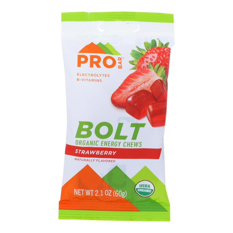 Pro Bar Bolt Energy Chews Strawberry (Pack of 12 - 2.1 Oz) - Cozy Farm 