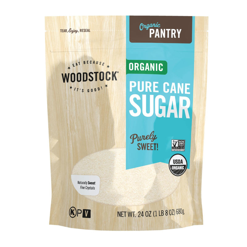 Woodstock Organic Pure Cane Sugar, 12 x 24 Oz Bags - Cozy Farm 