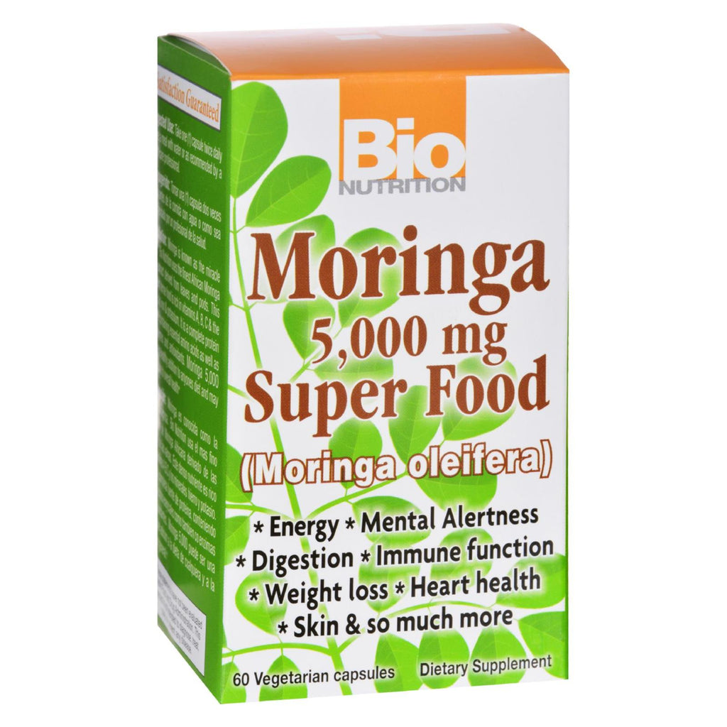 Bio Nutrition Moringa 5000mg Superfood (Pack of 60 Vegetable Capsules) - Cozy Farm 