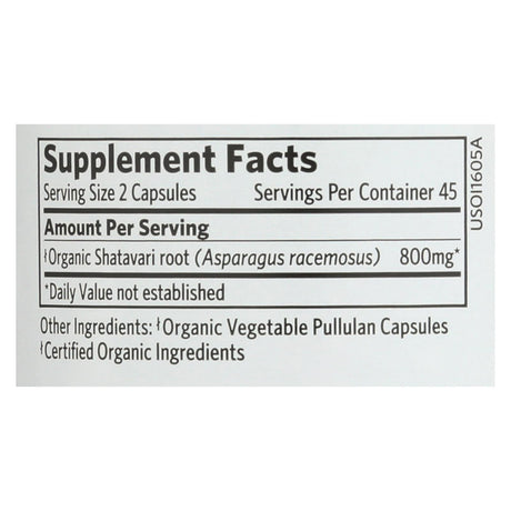 Organic India Shatavari Supplement, 90 Vegetarian Capsules - Cozy Farm 