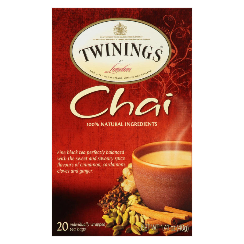 Twinings Classic Chai Black Tea, 20 Bags / Box (Pack of 6) - Cozy Farm 