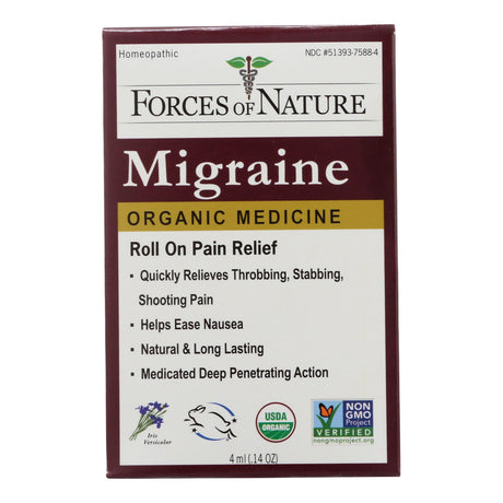 Forces of Nature - Migraine Rollerball Applicator - 4ml - Cozy Farm 