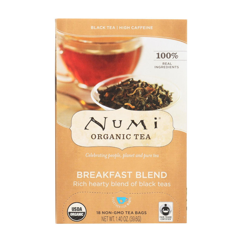 Numi Black Tea Breakfast Blend, 6-Pack (18 Tea Bags) - Cozy Farm 
