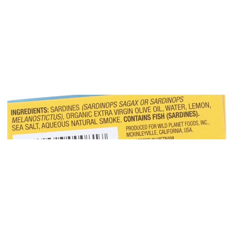 Wild Planet Sardines Infused with Lemon Oil (Pack of 12 - 4.375 Oz.) - Cozy Farm 