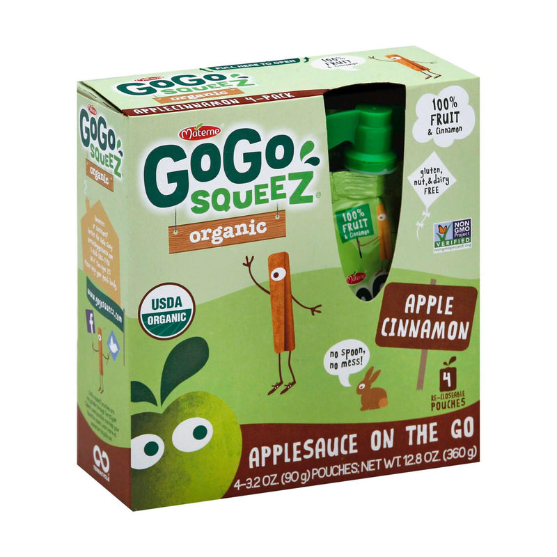 Gogo Squeez Apple Cinnamon Applesauce Variety Pack, 3.2 oz (Pack of 12) - Cozy Farm 
