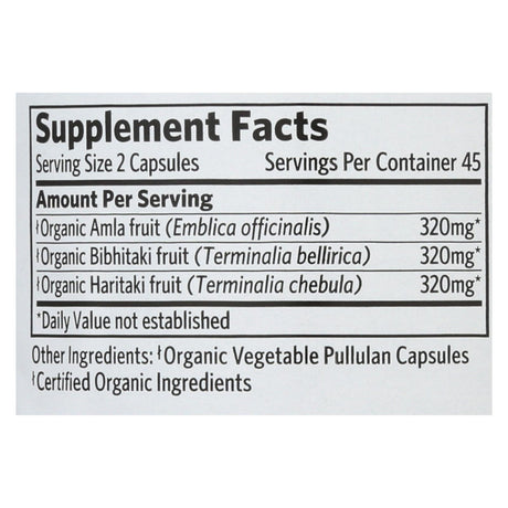 Organic India Triphala Supplement - 90 Vcaps - Cozy Farm 