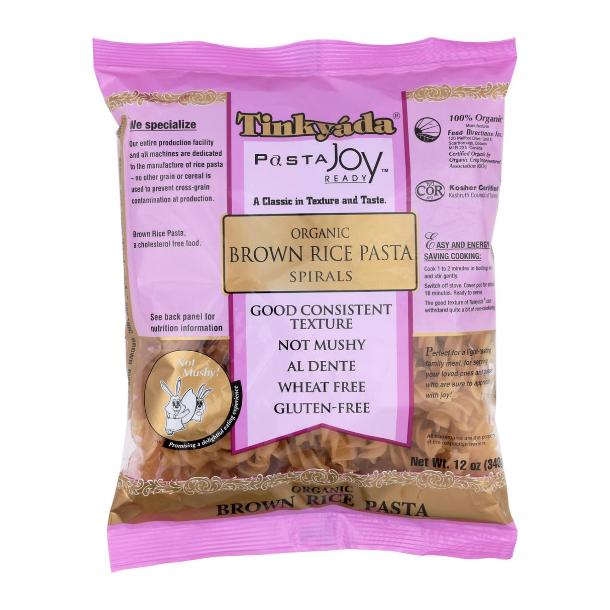 Tinkyada Spiral Brown Rice Pasta (12-Pack, 12 Ounces Each) - Cozy Farm 