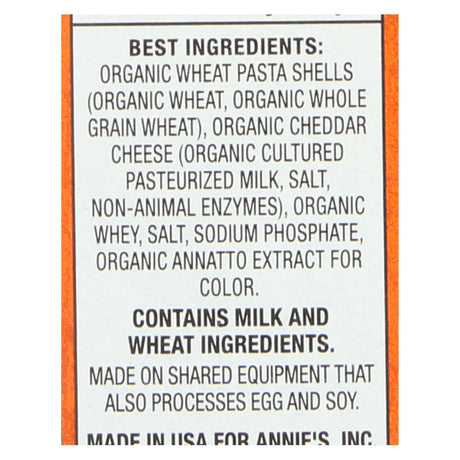 Annie's Organic Grass-Fed Shells & Real Aged Cheddar Macaroni & Cheese, 6 Oz Pack of 12 - Cozy Farm 