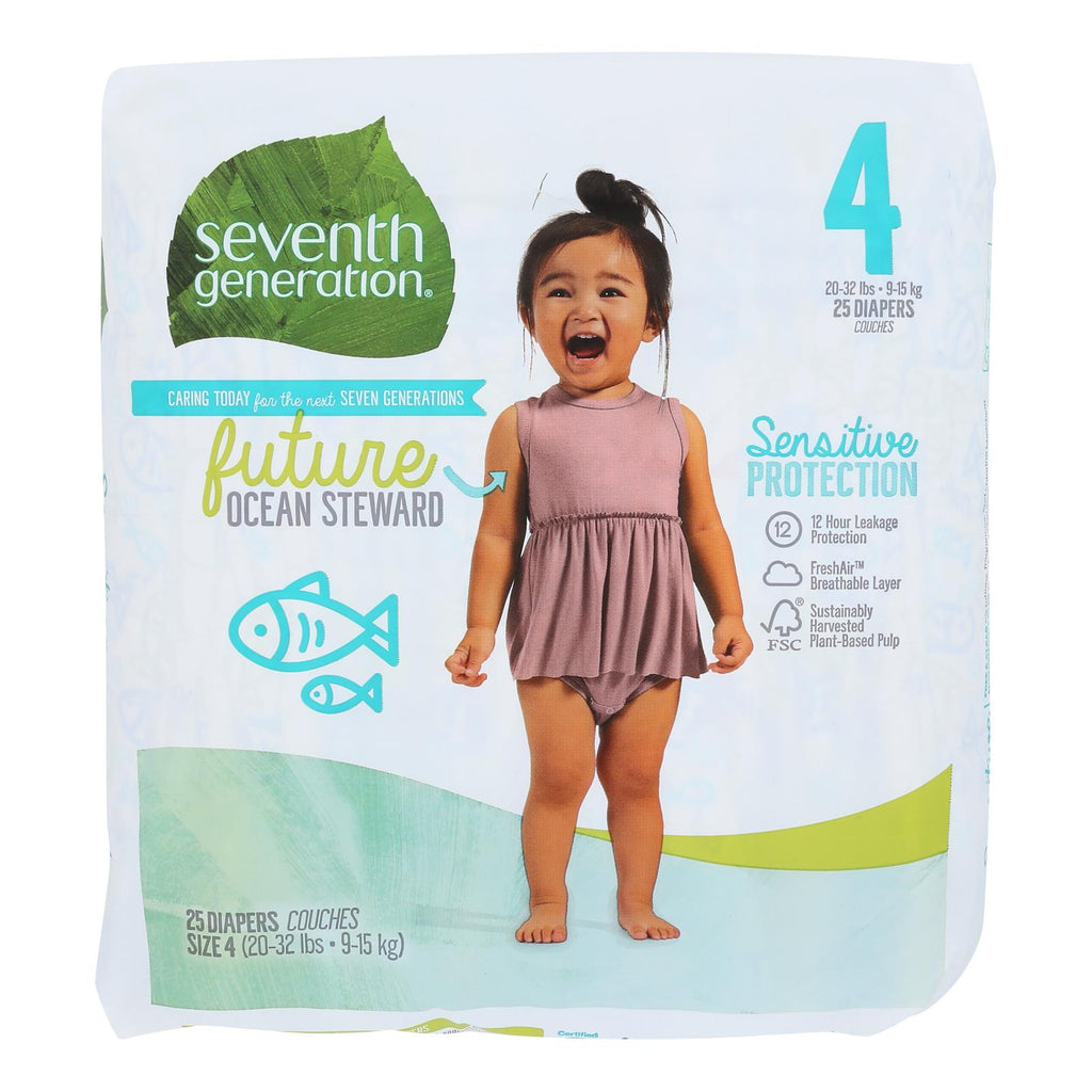 Seventh Generation Baby Diapers for Toddlers, Stage 4 (20-32 lb) - Pack of 100 - Cozy Farm 