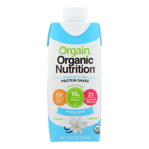 Orgain Organic Sweet Vanilla Bean Nutritional Shakes, 12-Pack, 11 Fl Oz. Each - Cozy Farm 