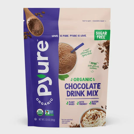 Pyure Sugar Free Chocolate Drink Mix, Pack of 6, 7.23 Oz Each - Cozy Farm 