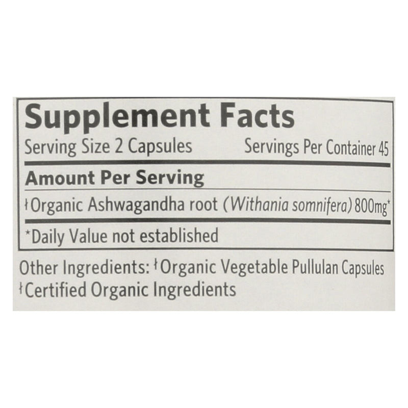 Organic India Wellness Supplements Ashwagandha 90 Count - Cozy Farm 