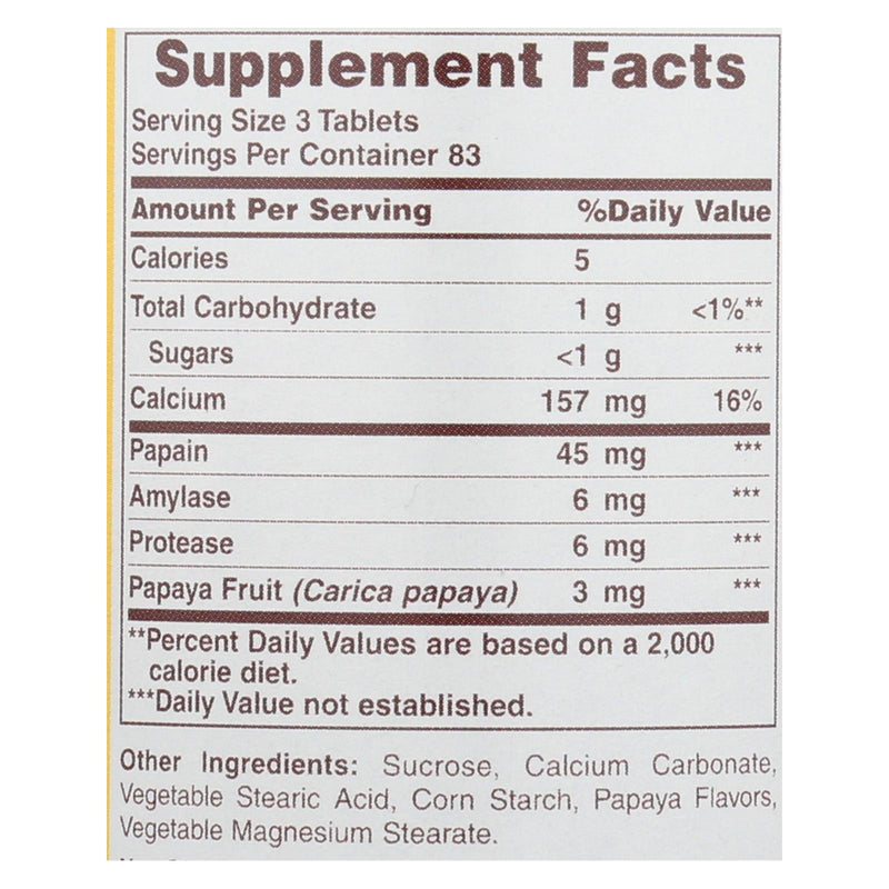 American Health Original Papaya Enzyme Chewable 250 Tablets - Cozy Farm 