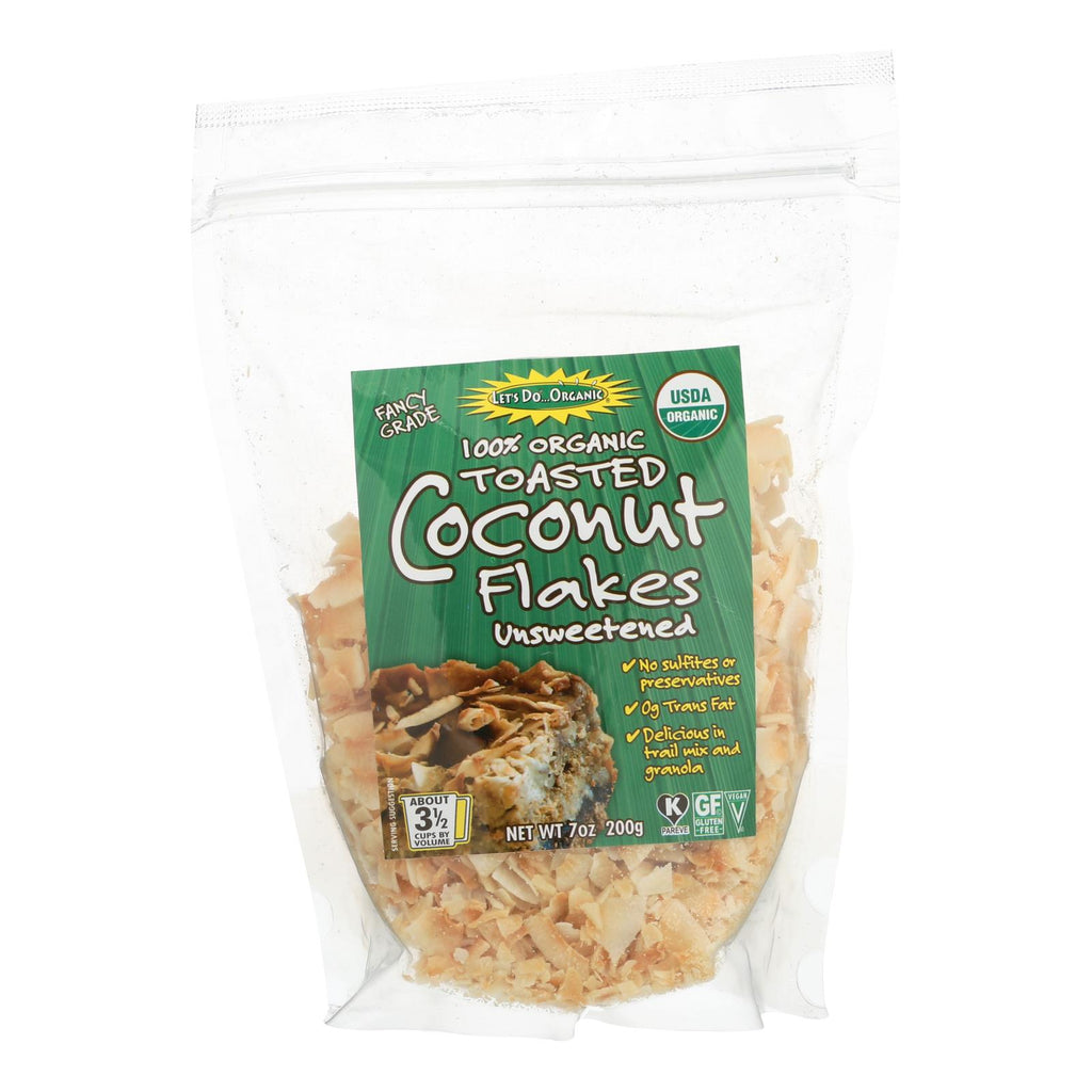 Let's Do Organic Toasted Coconut Flakes (Pack of 12 - 7 Oz.) - Certified Organic - Cozy Farm 