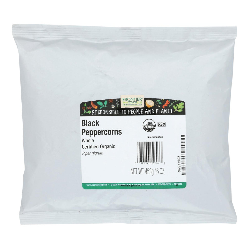 Organic Whole Black Peppercorns (Pack of 1lb) - Frontier Herb Single Bulk Item - Cozy Farm 