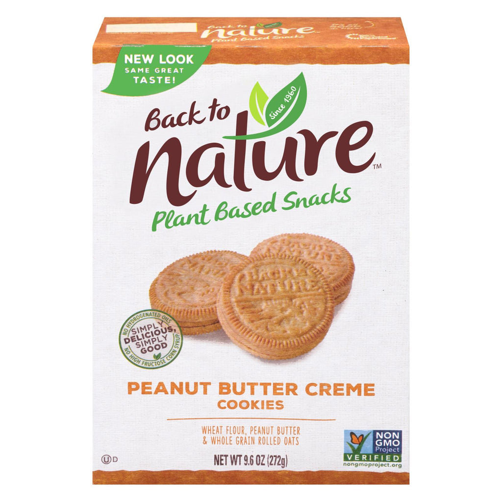 Back To Nature Peanut Butter Creme Cookies (Pack of 6 - 9.6 Oz.) - Cozy Farm 