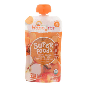 Happy Baby Happytot Organic Superfoods Sweet Potato, Apple, Carrot, and Cinnamon (Pack of 16 - 4.22 Oz) - Cozy Farm 