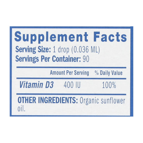 Mommy's Bliss Organic Vitamin D Drops - .11 Fl Oz. - Cozy Farm 