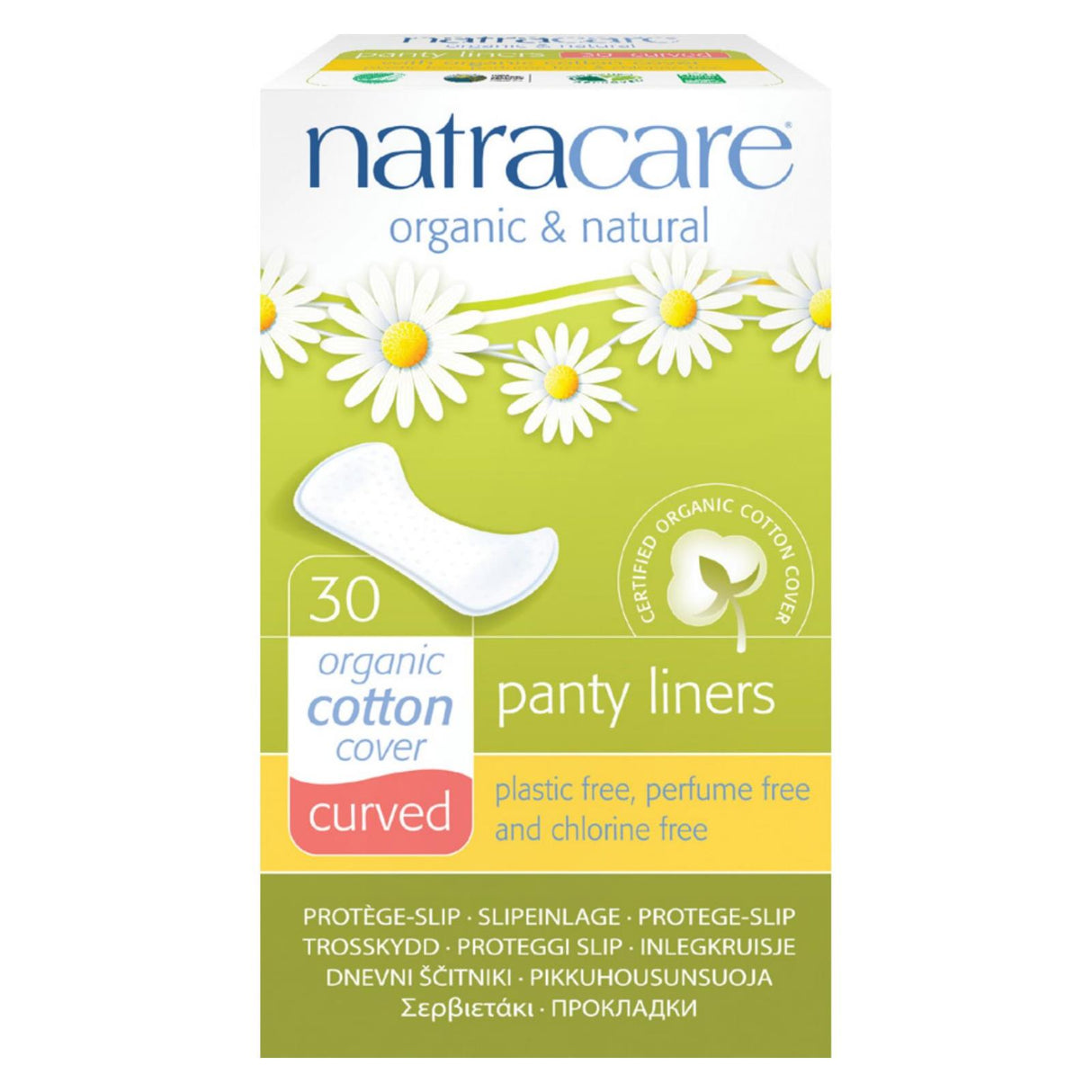 Natracare Natural Curved Panty Liners for Comfortable Daily Protection (Pack of 30) - Cozy Farm 