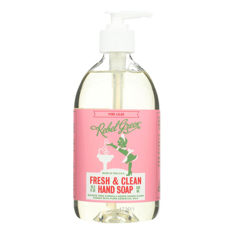 Rebel Green Antibacterial Hand Soap (4-Pack) - Pink Lilac - 16.9 Fl Oz - Cozy Farm 