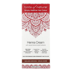 Tints Of Naturá Henna Cream Golden Brown, 2.46 Fl Oz - Cozy Farm 