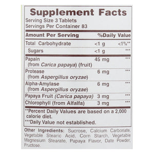 American Health Papaya Enzyme with Chlorophyll, Chewable Digestive Support, 250 Tablets
