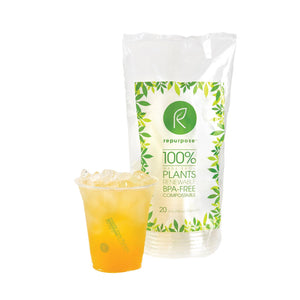 repurpose-clear-compostable-cups-case-of-12-20-count - Cozy Farm 