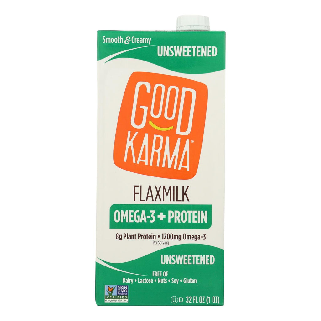 Good Karma Flax Milk Protein Vanilla Unsweetened, 32 fl. oz. (Pack of 6) - Cozy Farm 