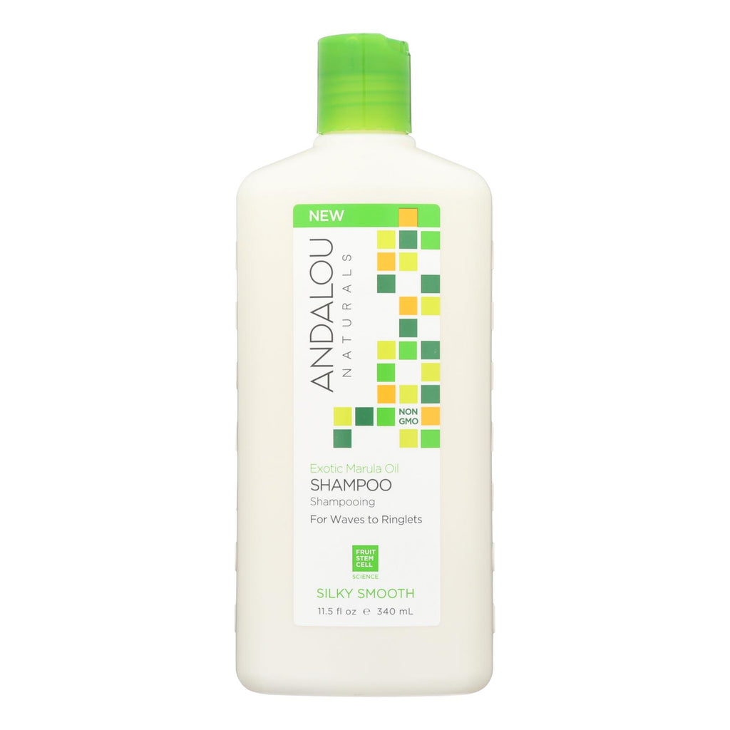 Andalou Naturals Silky Smooth Shampoo  - Exotic Marula Oil - 11.5 Fl Oz. - Cozy Farm 
