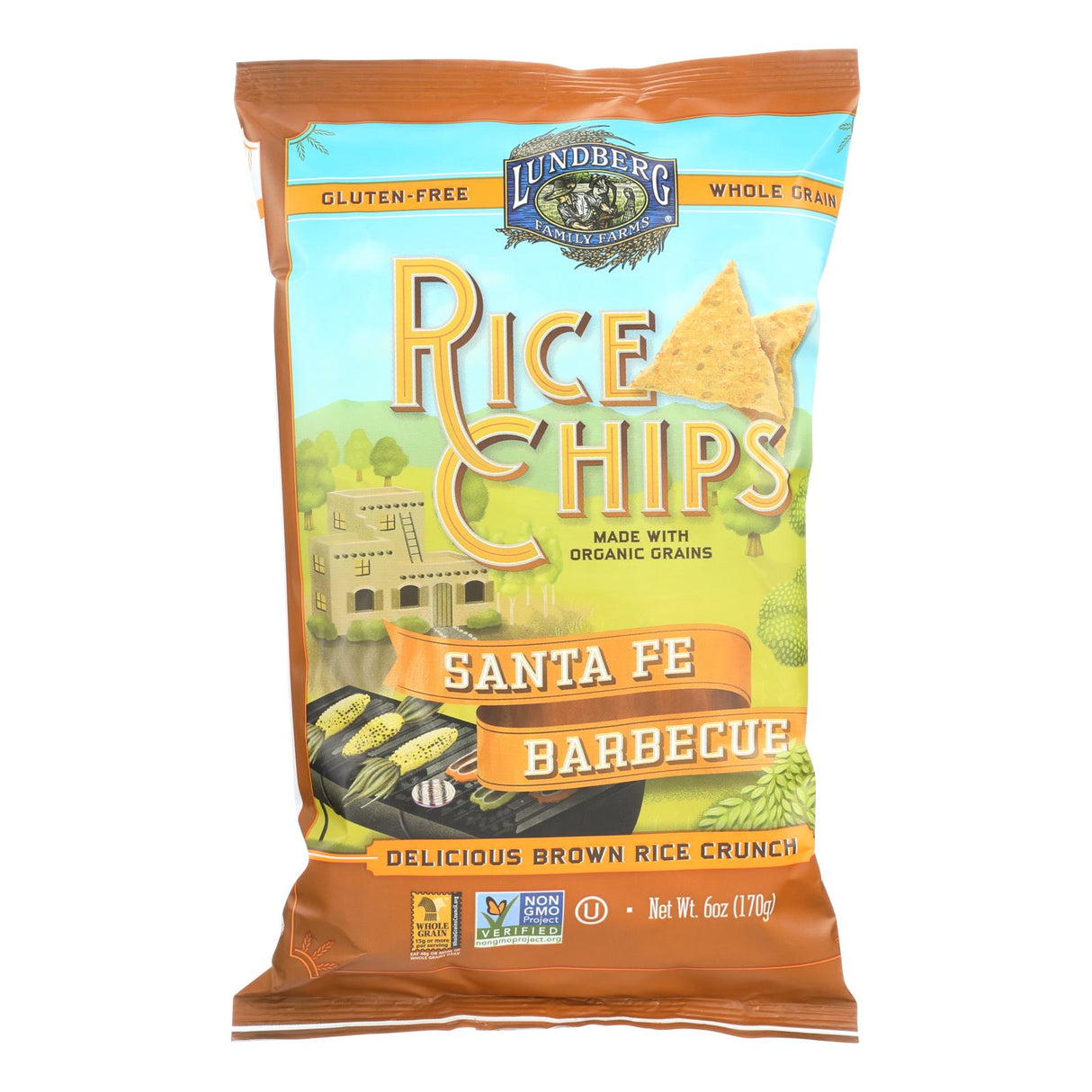 Lundberg Family Farms Santa Fe Barbecue Rice Chips (12 Pack of 6 Oz. Bags) - Cozy Farm 