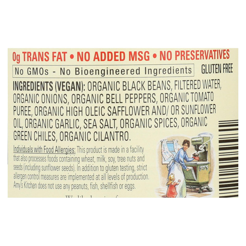 Amy's Organic Reduced Sodium Black Bean Refried Beans, 12 Pack - 15.4 Oz. Each - Cozy Farm 