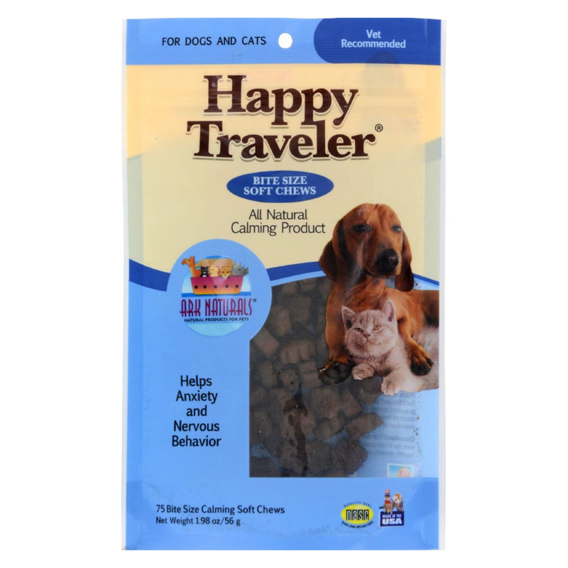 Ark Naturals Happy Traveler for Dogs and Cats (75 Soft Chews) - Calming Supplement - Cozy Farm 