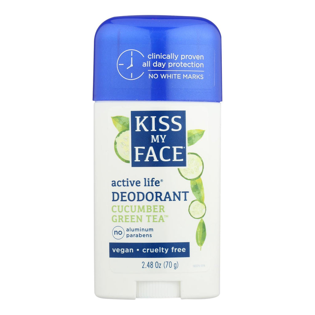 Kiss My Face Deodorant Active Life Cucumber Green Tea Aluminum-Free (Pack of 2.48 Oz.) - Cozy Farm 
