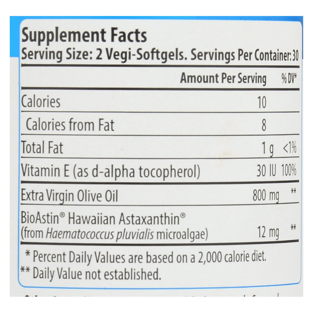 Nutrex Hawaii Bioastin Supreme (Pack of 60 Vegetarian Softgels) - 6 mg - Cozy Farm 