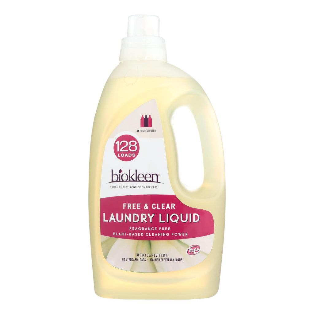 Biokleen Laundry Liquid (Pack of 6) - Free and Clear - 64 Oz. - Cozy Farm 