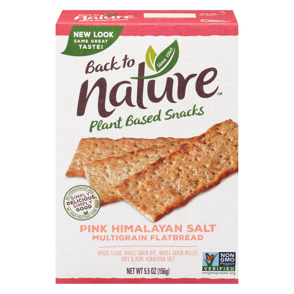 Back To Nature Multigrain Flatbread with Pink Himalayan Salt (Pack of 6 - 5.5 Oz. Each) - Cozy Farm 