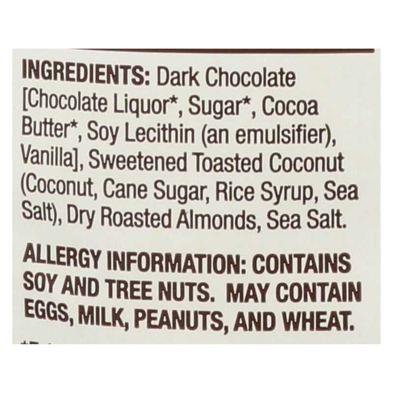 Dark Chocolate Toasted Coconut Milk Chocolate Almonds Bark Thins 4.7 Oz. (Pack of 12) - Cozy Farm 