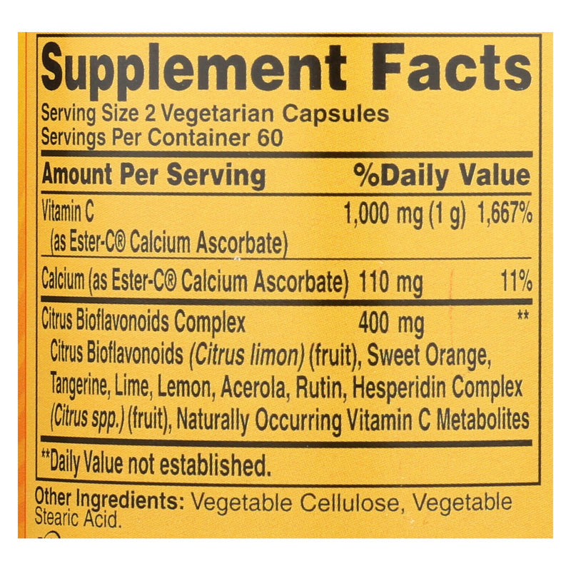 American Health Ester-C¬Æ 500 mg Enhanced Absorption Vitamin C with Citrus Bioflavonoids - 120 Vegetarian Capsules - Cozy Farm 