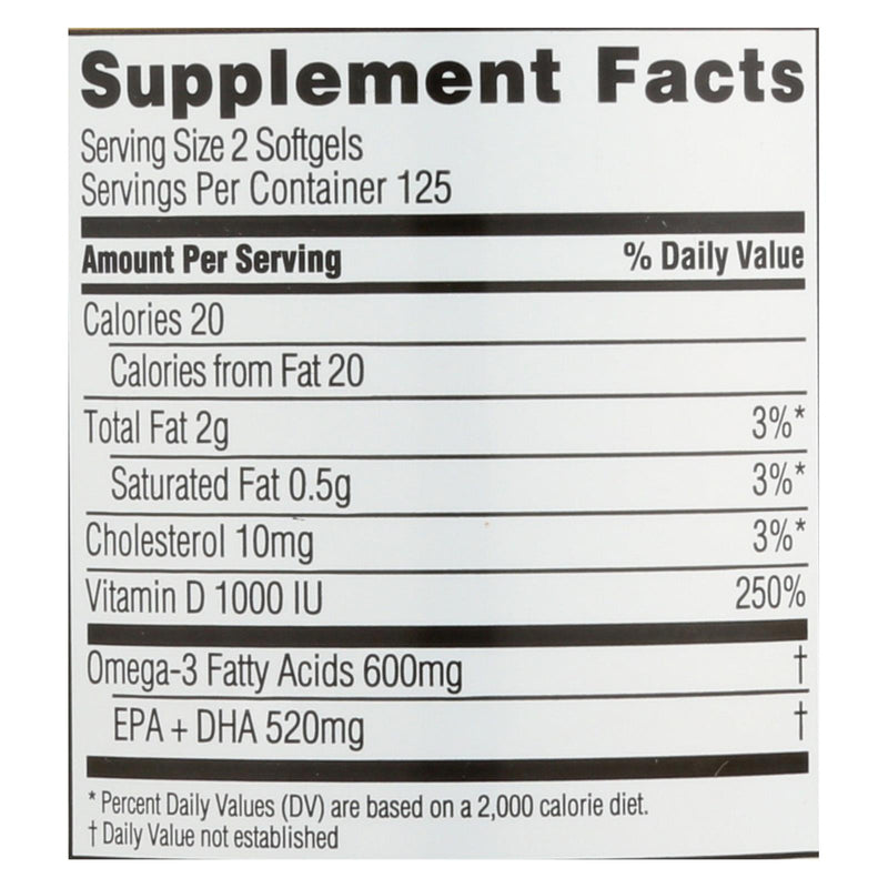 Spectrum Essentials Omega-3 Fish Oil with Vitamin D Dietary Supplement- 250 Softgels - Cozy Farm 