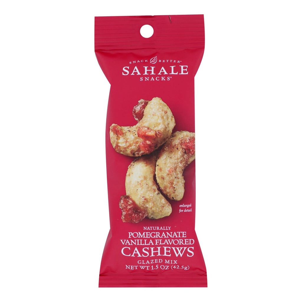 Sahale Snacks Glazed Nuts - Cashews with Pomegranate and Vanilla (Pack of 9) - 1.5 Oz - Cozy Farm 
