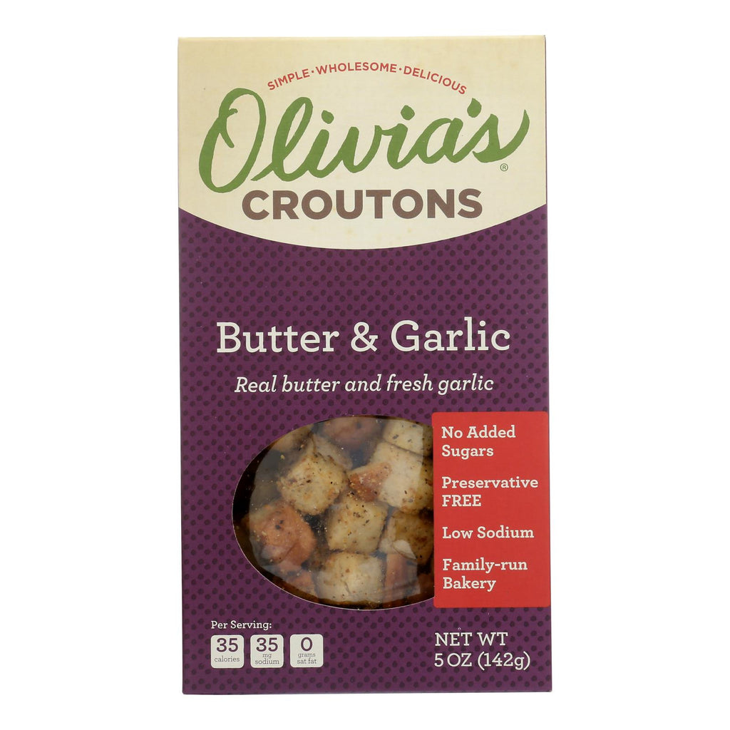 Olivia's Savory Butter & Garlic Croutons, 5 Oz. Pack of 6 - Cozy Farm 