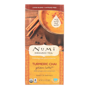 Numi Organic Turmeric Chai Golden Latte (Pack of 6 - 2.12 Oz.) - Warming Comfort, Golden Glow - Cozy Farm 