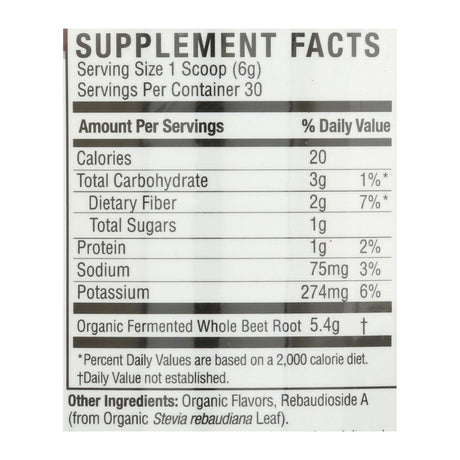 Nature's Answer Whole Beets Root Powder for Heart Health, 6.34 Oz. Jar - Cozy Farm 