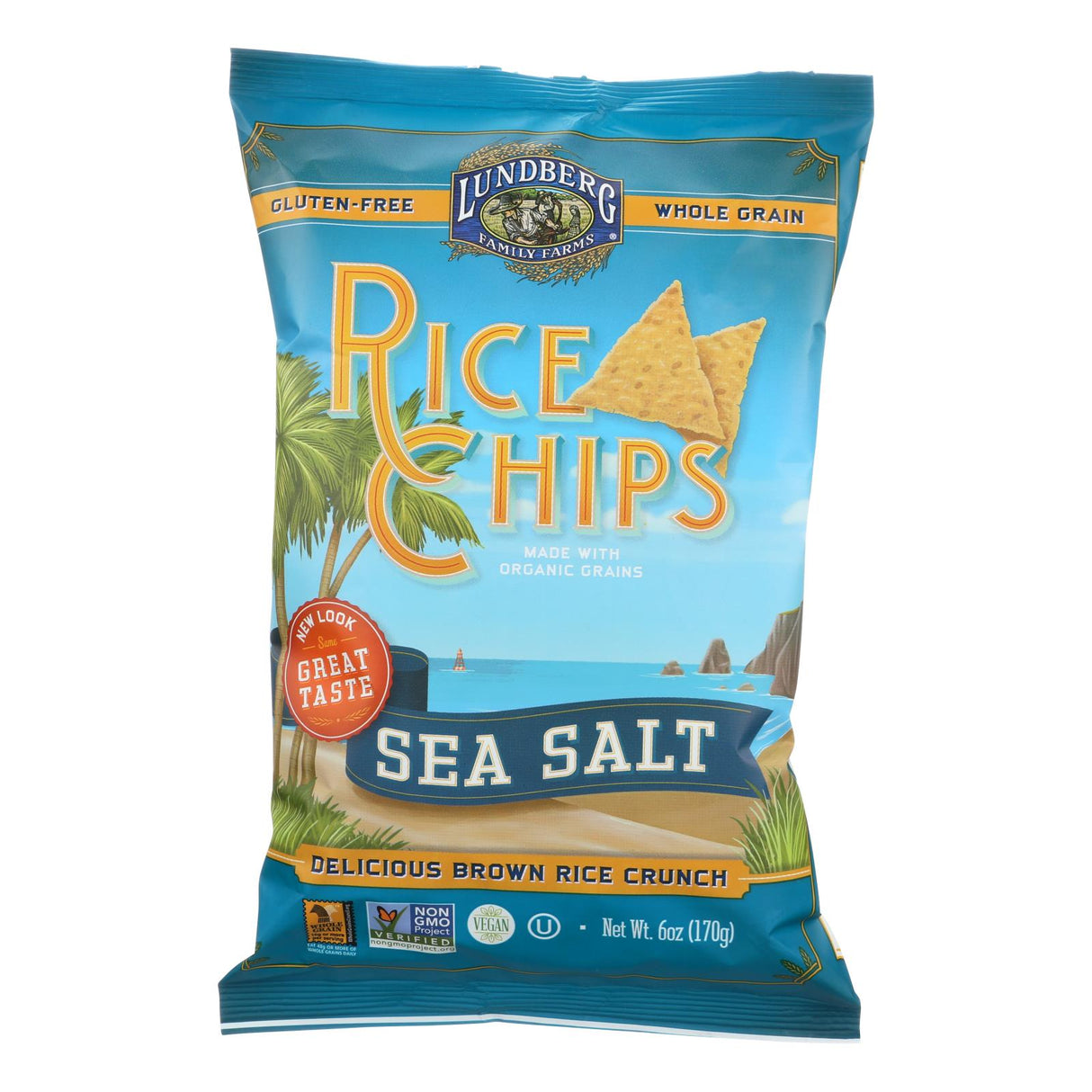 Lundberg Family Farms Sea Salt Rice Chips (12-Pack, 6 Ounce Bags) - Cozy Farm 