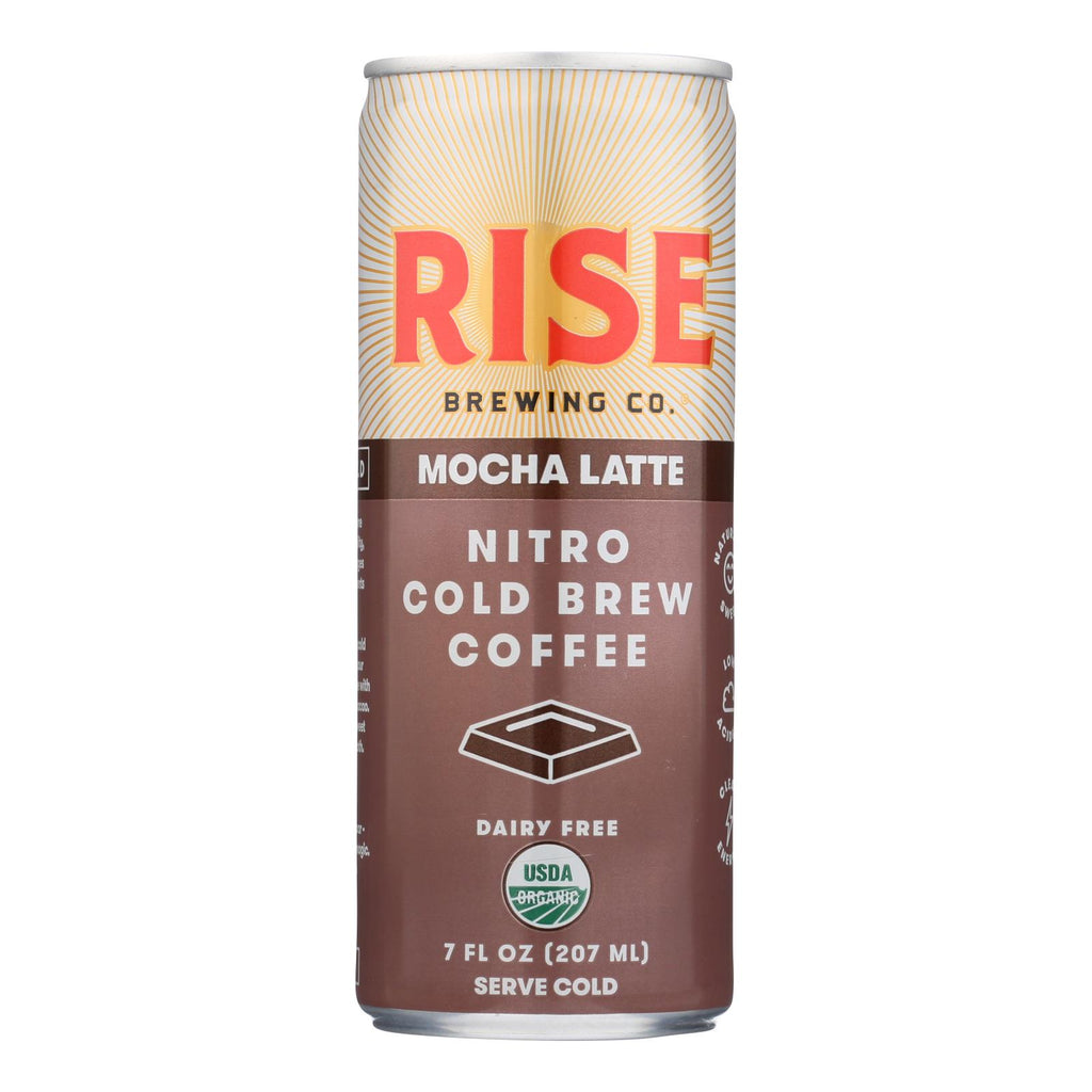 Rise Brewing Co. Mocha Latte Nitro Cold Brew Coffee (Pack of 12 - 7 Fl Oz.) - Cozy Farm 