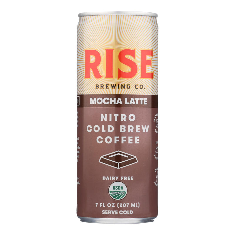 Rise Brewing Co. Mocha Latte Nitro Cold Brew Coffee, 7 Fl Oz (Pack of 12) - Cozy Farm 