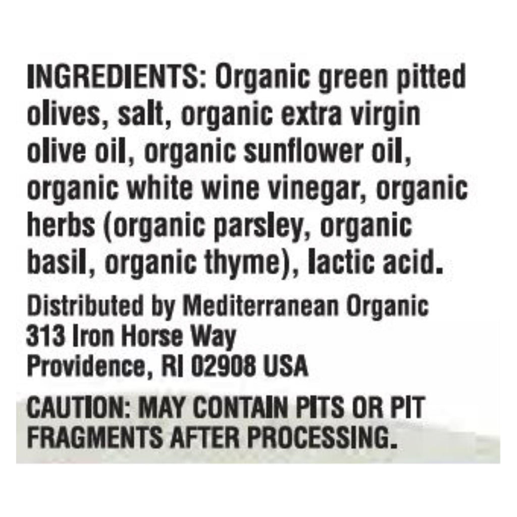 Organic Mediterranean Green Pitted Olives with Herbs, 2.5 Oz (Pack of 12) - Cozy Farm 