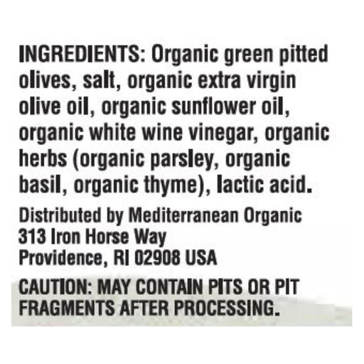 Organic Mediterranean Green Pitted Olives with Herbs (Pack of 12 - 2.5 Oz.) - Cozy Farm 
