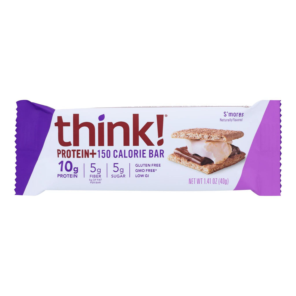 Think! Thin Protein and Fiber Bar - S'mores (Pack of 10) - 1.41 Oz. - Cozy Farm 