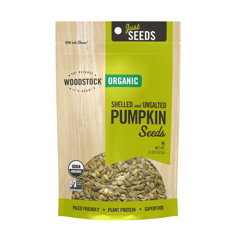 Woodstock Organic Unsalted Shelled Pumpkin Seeds (Pack of 8) - Cozy Farm 
